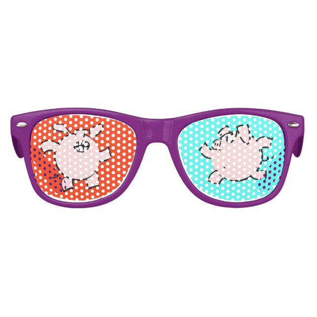 Funny 5 und 6 Cartoon Pig Jahr 2019 EyeW Partybrille (Vorderseite)