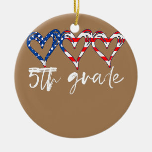 Funny 5th Grade Teacher Flag Hörer Lehrer 4. Keramik Ornament