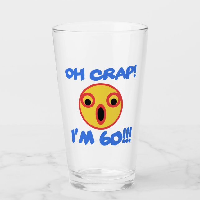 Funny 60. Geburtstag Gag Geschenk Glas (Vorderseite)