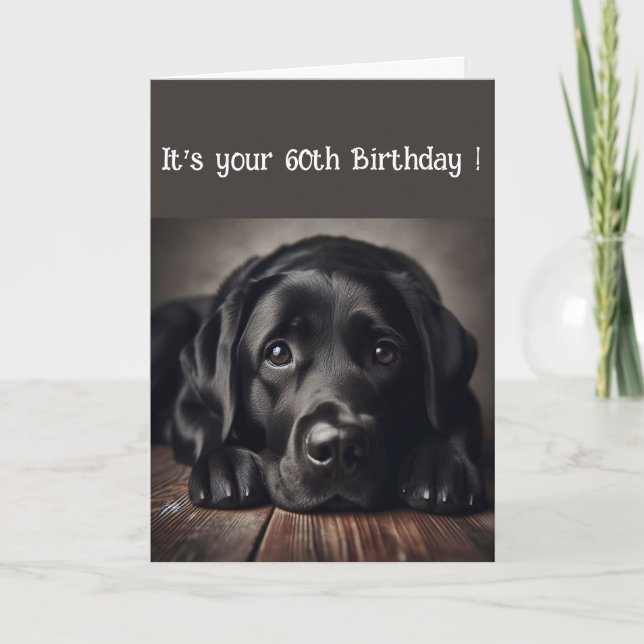 Funny 60. Geburtstag, Labrador Retriever Karte (Vorderseite)