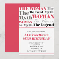 Funny 60. Geburtstag lädt ihre Myth Legend ein