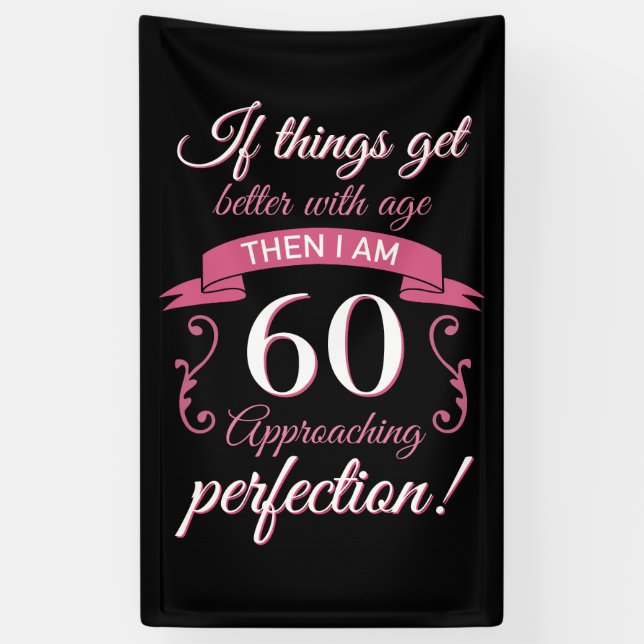 Funny 60. Geburtstag 'Perfection' Banner (Vertikal)