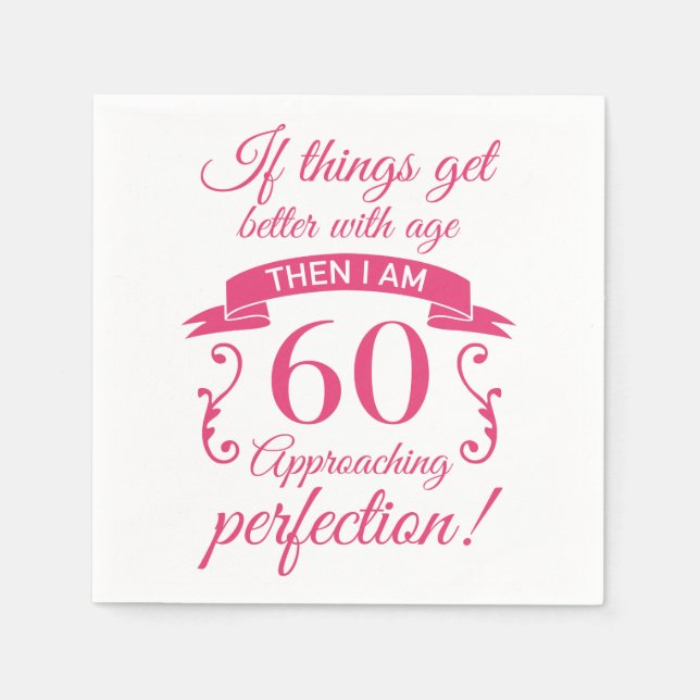 Funny 60. Geburtstag 'Perfection' Serviette (Vorderseite)