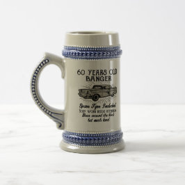 Funny 60. Geburtstag Retro Auto Banger Add Name Da Bierglas