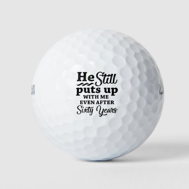Funny 60. Hochzeitstag Golfball (Vorderseite)