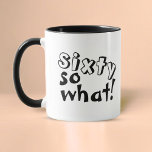 Funny 60 so, was Zitat 60. Geburtstag Tasse<br><div class="desc">Funny 60 so, was Zitat 60. Geburtstag Tasse. Diese Tasse ist ideal für jemanden, der den 60. Geburtstag feiert. Es kommt mit einem lustigen und inspirierenden Zitat 60 so, was in der modernen schwarzen Typografie, und ist ideal für eine Person mit einem Sinn für Spaß. Toll als lustiges Geburtstagsgeschenk für...</div>