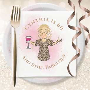Funny 60 und fabelhaft für Ihr Pink 60. Geburtstag Serviette