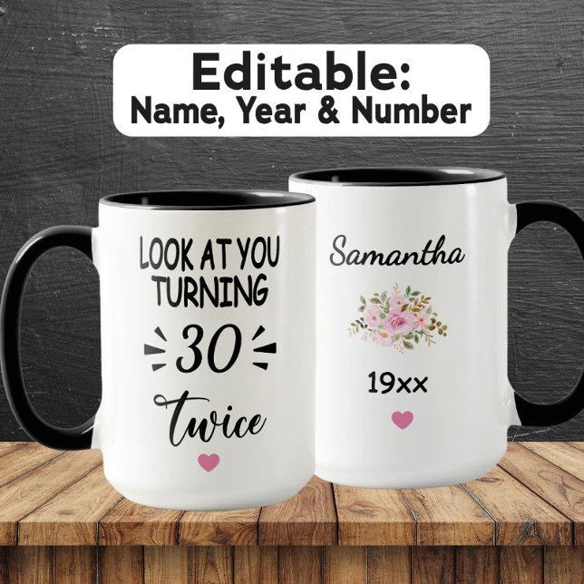 Funny 60th Birthday – Custom Name & Birth Year Tasse (Von Creator hochgeladen)
