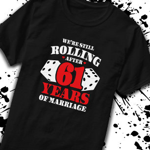 Funny 61. Jahrestag - Paare Verheiratet 61 Jahre T-Shirt