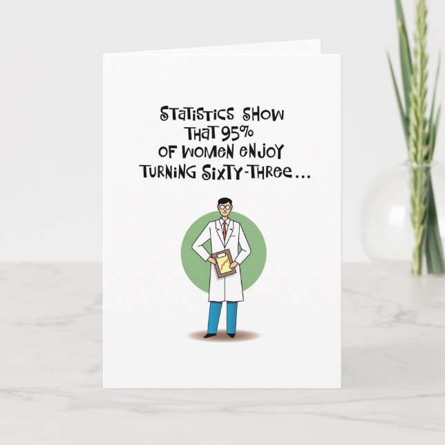 Funny 63. Geburtstag Karte (Vorderseite)