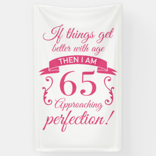 Funny 65. Geburtstag 'Perfection' Banner