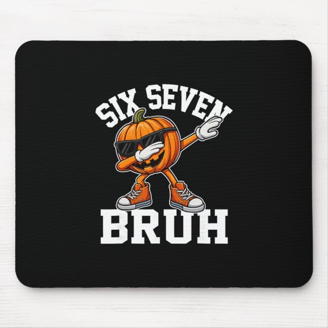 Funny 67 Bruh Halloween Six Seven Meme Brainrot Pu Mousepad (Vorne)