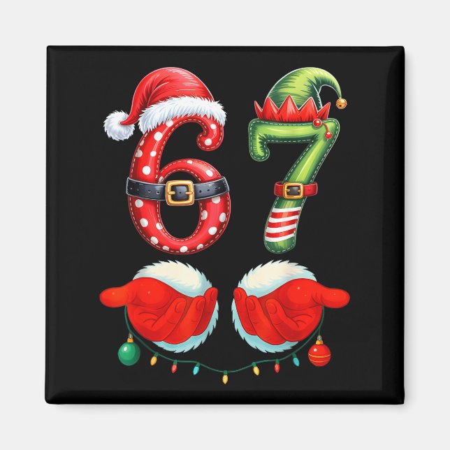 Funny 67 Christmas 6 7 Meme Pajamas Holiday Gen Al Magnet (Vorne)