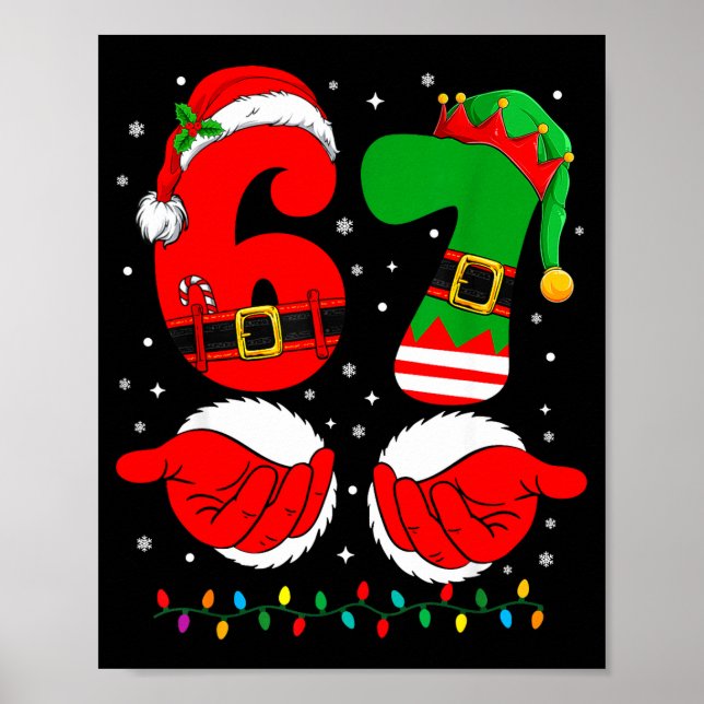 Funny 67 Christmas 6 7 Meme Six Seven For Boys Tea Poster (Vorne)