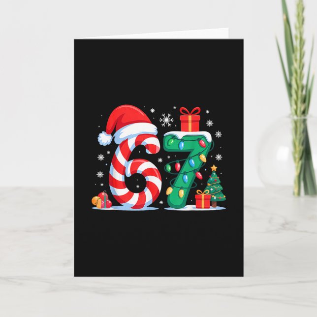 Funny 67 Christmas 6 7 Six Seven Meme 6 7 Matching Karte (Vorderseite)
