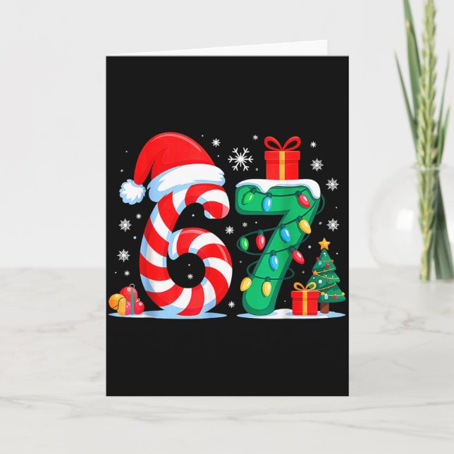 Funny 67 Christmas 6 7 Six Seven Meme 6 7 Matching Karte (Vorderseite)