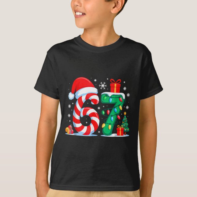 Funny 67 Christmas 6 7 Six Seven Meme 6 7 Matching T-Shirt (Vorderseite)