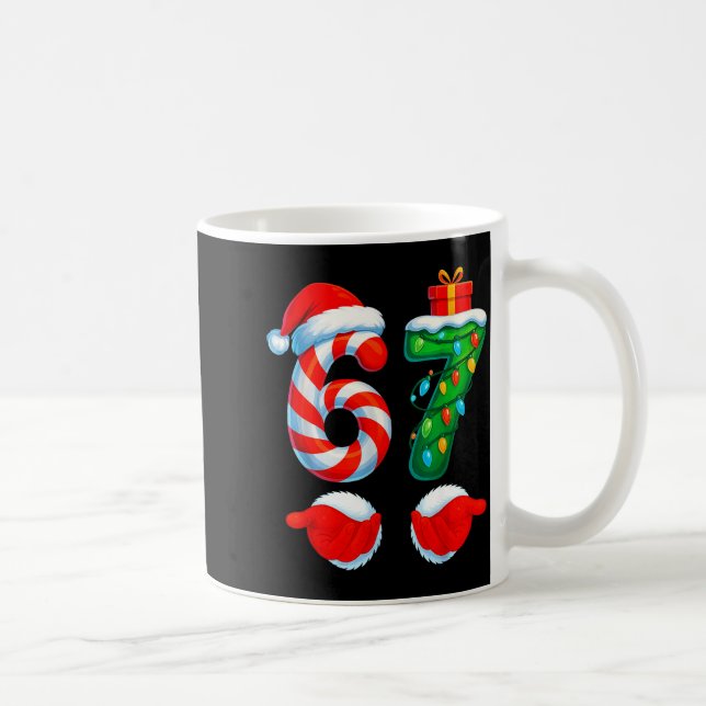 Funny 67 Christmas 6 7 Six Seven Meme Kids Men Boy Kaffeetasse (Rechts)