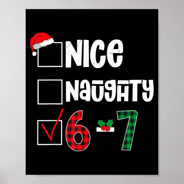 Funny 67 Christmas Meme Six Seven Xmas 6-7 Boys Ki Poster (Vorne)