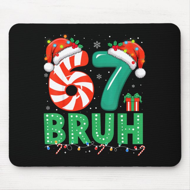 Funny 67 Christmas Pajama Xmas Six Seven Meme 6-7  Mousepad (Vorne)