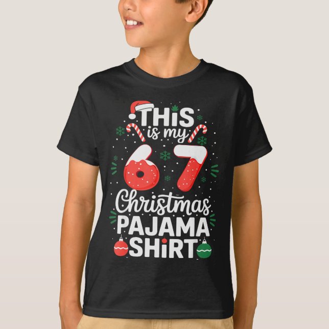 Funny 67 Christmas Pajamas Shirt Six Seven Meme Br (Vorderseite)