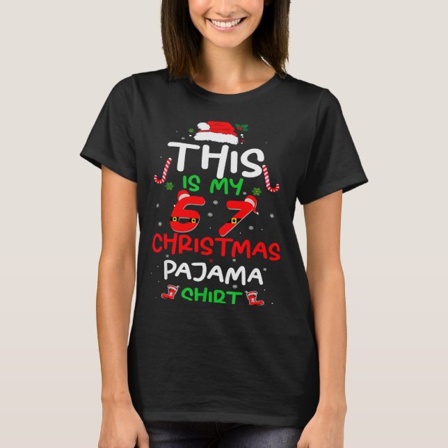 Funny 67 Christmas Pajamas Shirt Six Seven Meme Br (Vorderseite)