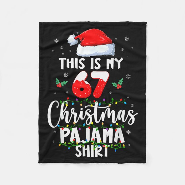 Funny 67 Christmas Pajamas Shirt Six Seven Meme Br Fleecedecke (Vorderseite)
