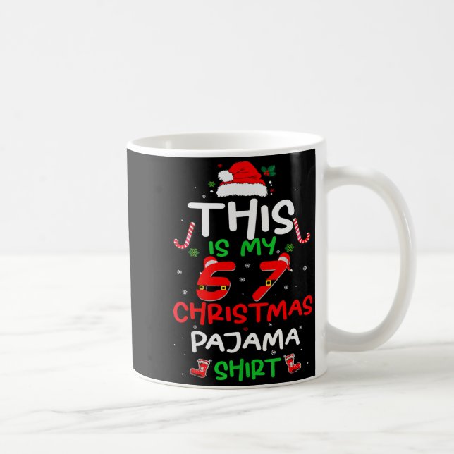 Funny 67 Christmas Pajamas Shirt Six Seven Meme Br Kaffeetasse (Rechts)