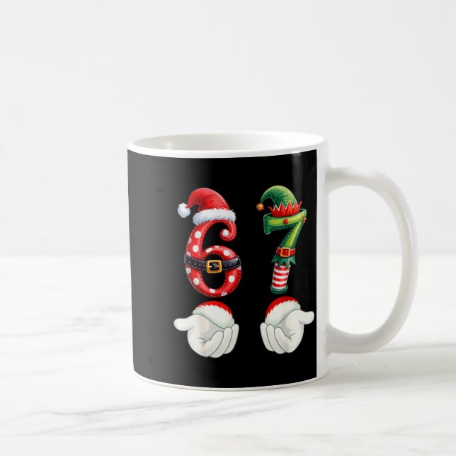 Funny 67 Christmas Pajamas Six Seven Meme 6 7 Elf  Kaffeetasse (Rechts)