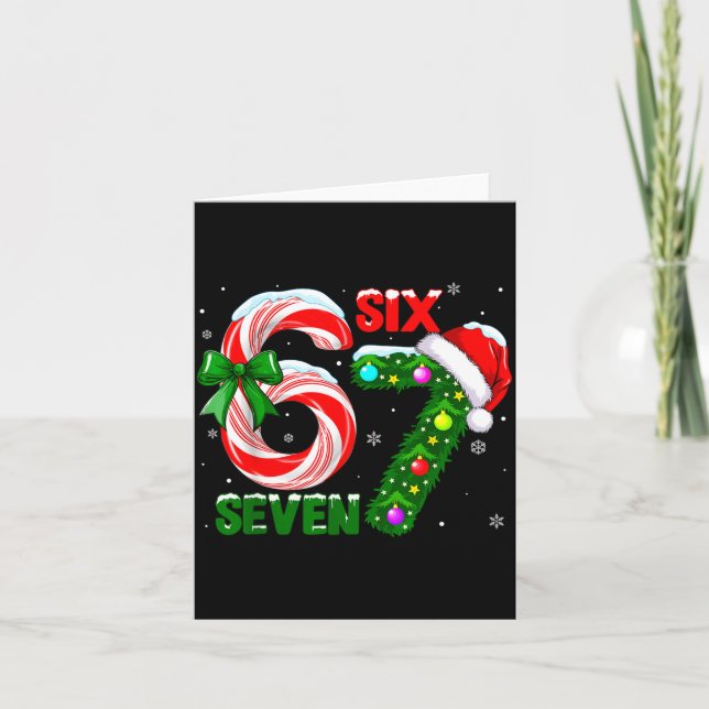 Funny 67 Christmas Shirts Boys Kids 6 7 Meme Pajam Karte (Vorderseite)