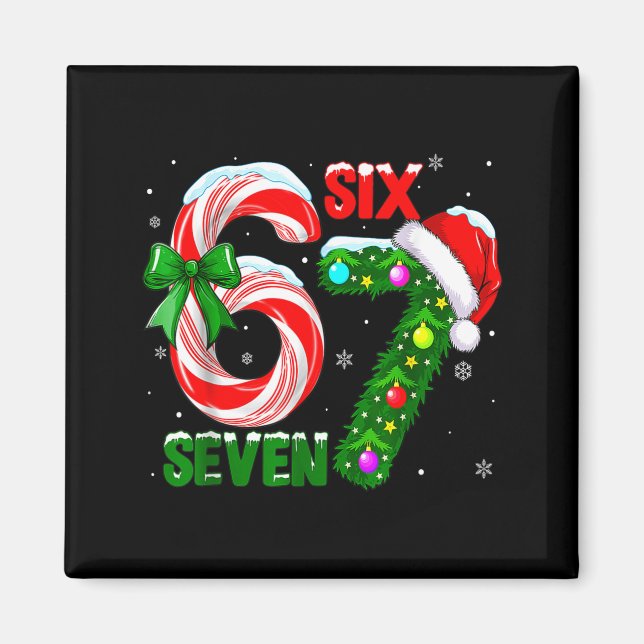 Funny 67 Christmas Shirts Boys Kids 6 7 Meme Pajam Magnet (Vorne)