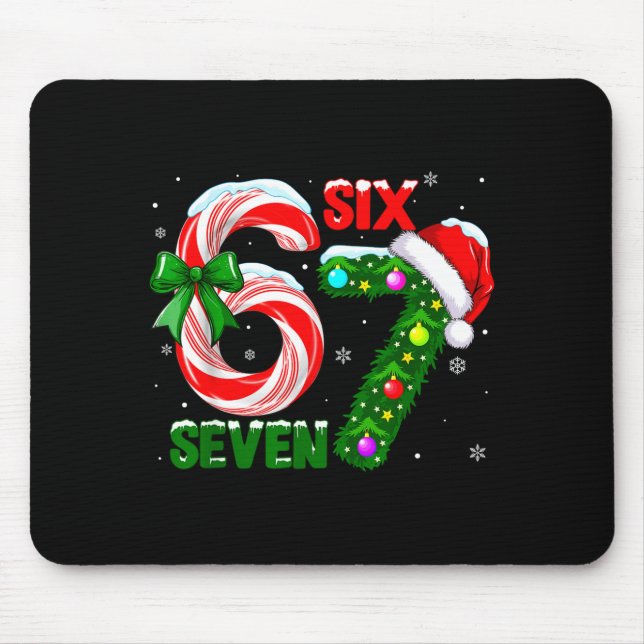 Funny 67 Christmas Shirts Boys Kids 6 7 Meme Pajam Mousepad (Vorne)