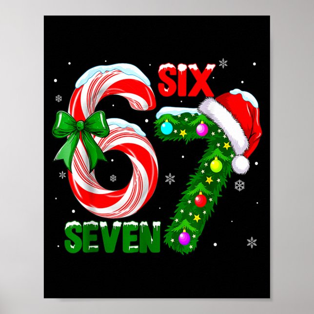 Funny 67 Christmas Shirts Boys Kids 6 7 Meme Pajam Poster (Vorne)