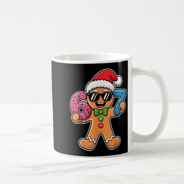 Funny 67 Christmas Six Seven Meme Xmas Gingerbread Kaffeetasse (Rechts)