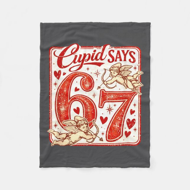 Funny 67 Cud Says 67 Valentine Couple Matching Six Fleecedecke (Vorderseite)