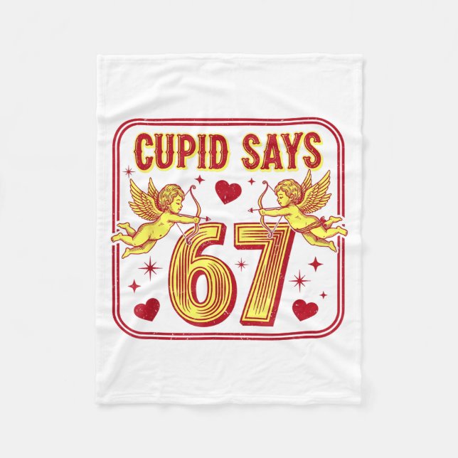 Funny 67 Cud Says 67 Valentine Couple Matching Six Fleecedecke (Vorderseite)