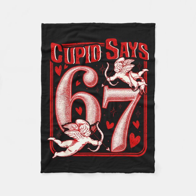 Funny 67 Cud Says 67 Valentine Couple Matching Six Fleecedecke (Vorderseite)