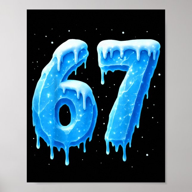 Funny 67 Drip Cold Ice Winter Season Six Seven Sno Poster (Vorne)