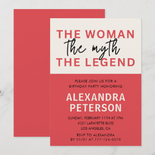 Funny 67. Geburtstag Einladungen Spaß Woman Myth
