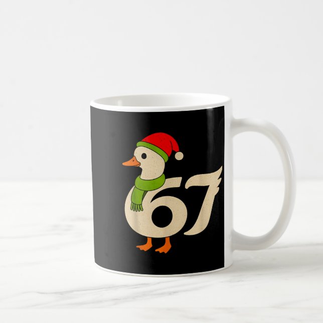 Funny 67 Goose Christmas 6 7 Meme Duck Santa Hat F Kaffeetasse (Rechts)