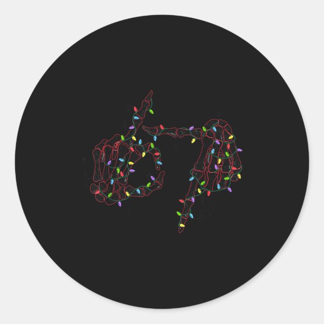 Funny 67 Hand Six Seven Meme Brainrot Christmas Xm Runder Aufkleber (Vorderseite)