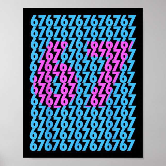 Funny 67 Hidden 6 7 Meme Middle School 6 7 Funny 6 Poster (Vorne)