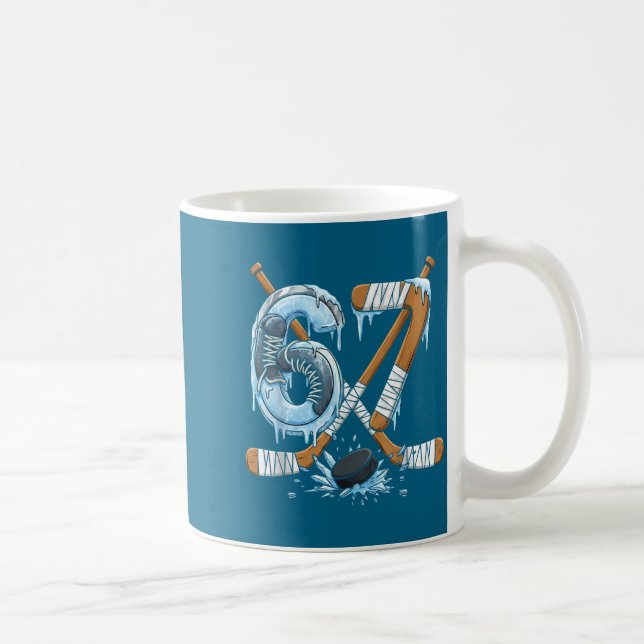 Funny 67 Ice Hockey Drip Number 67 Ice Hockey  Kaffeetasse (Rechts)