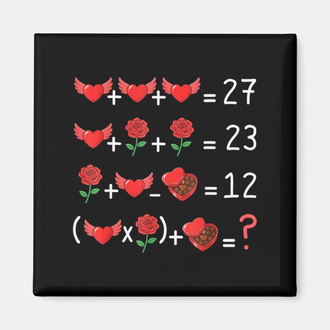 Funny 67 Math Teacher Valentine Math Teacher Women Magnet (Vorne)