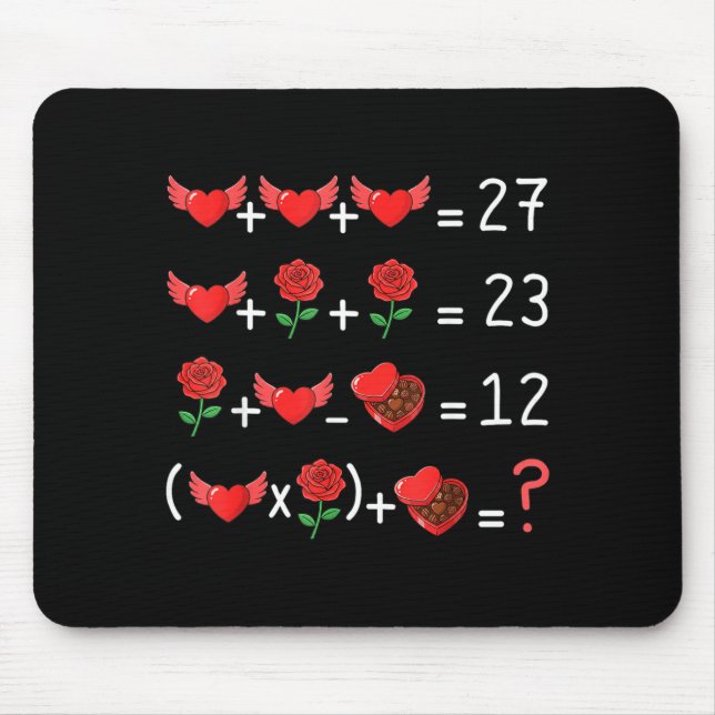 Funny 67 Math Teacher Valentine Math Teacher Women Mousepad (Vorne)