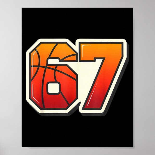Funny 67 Meme Basketball Ice Cream Drip Six Seven  Poster (Vorne)