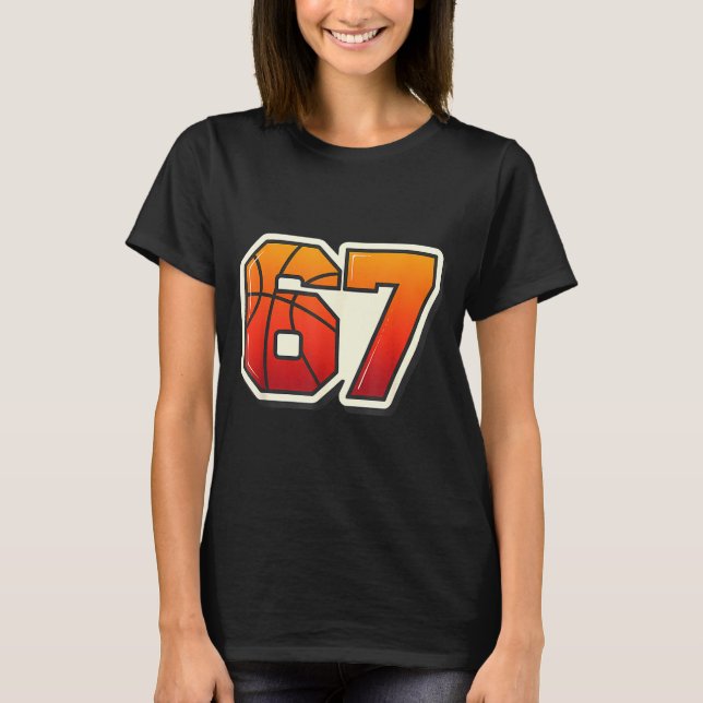 Funny 67 Meme Basketball Ice Cream Drip Six Seven  T-Shirt (Vorderseite)