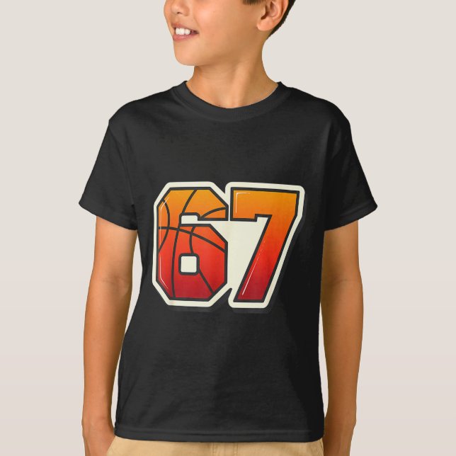 Funny 67 Meme Basketball Ice Cream Drip Six Seven  T-Shirt (Vorderseite)