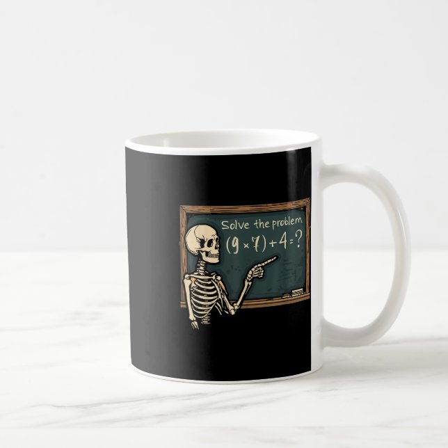 Funny 67 Meme Brainrot Joke Halloween Skeleton Mat Kaffeetasse (Rechts)