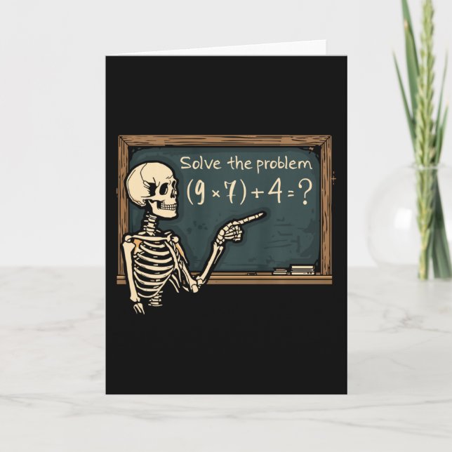 Funny 67 Meme Brainrot Joke Halloween Skeleton Mat Karte (Vorderseite)